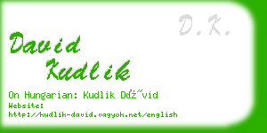 david kudlik business card